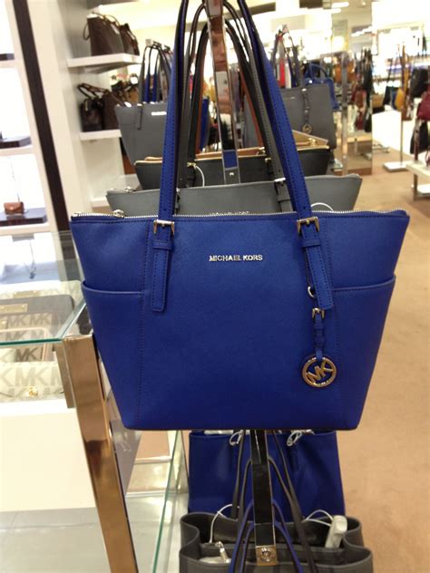 royal blue michael kors bag|Michael Kors blue tote bag.